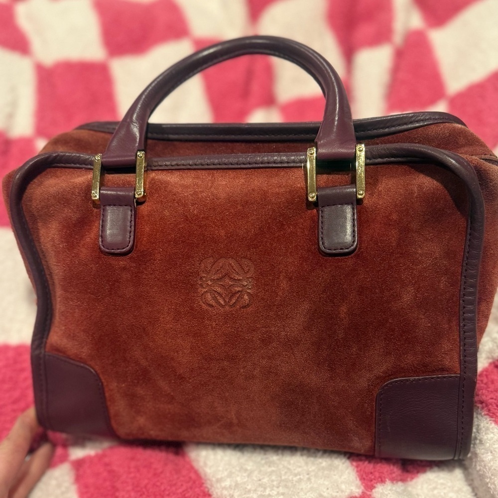 Loewe Amazona handbag Merlot suede handbag